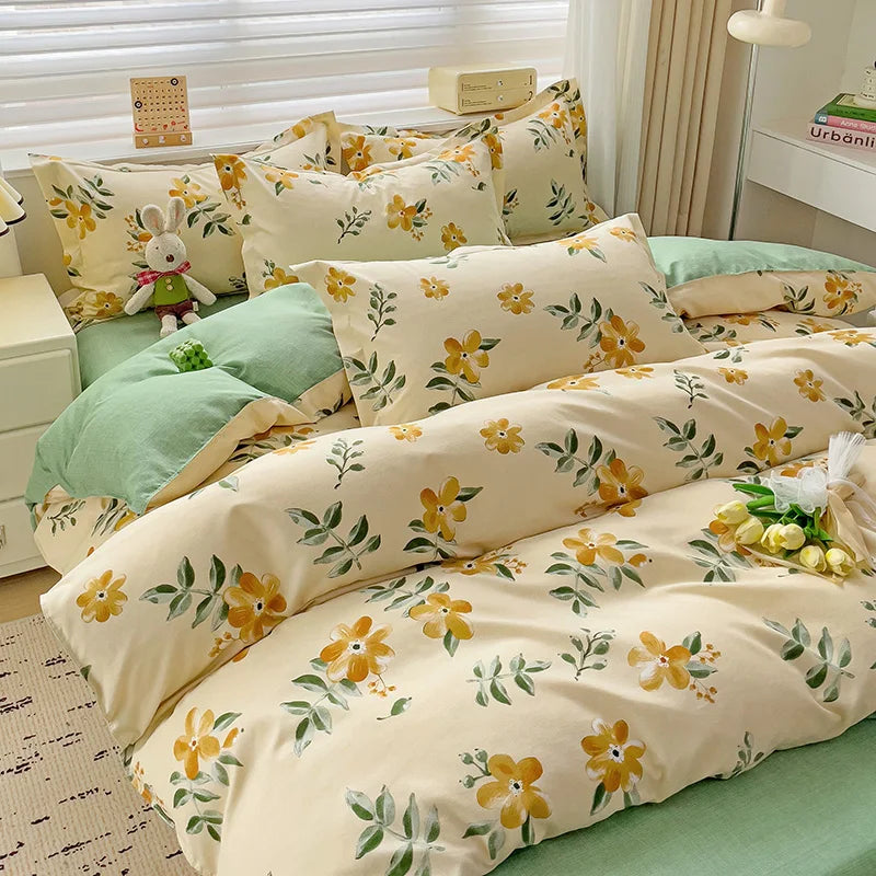 Fresh Style 100% Cotton Bedding Set 4pcs