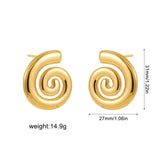 Vintage Gold Plated Snail Shell Earrings for Women