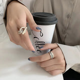 VENTFILLE 925 Sterling Silver Water Droplets Cross Ring