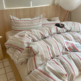 Korean Cotton Pink Stripes Duvet Cover 150x200 Size