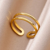 Gold Color Stainless Steel Rings for Women Men