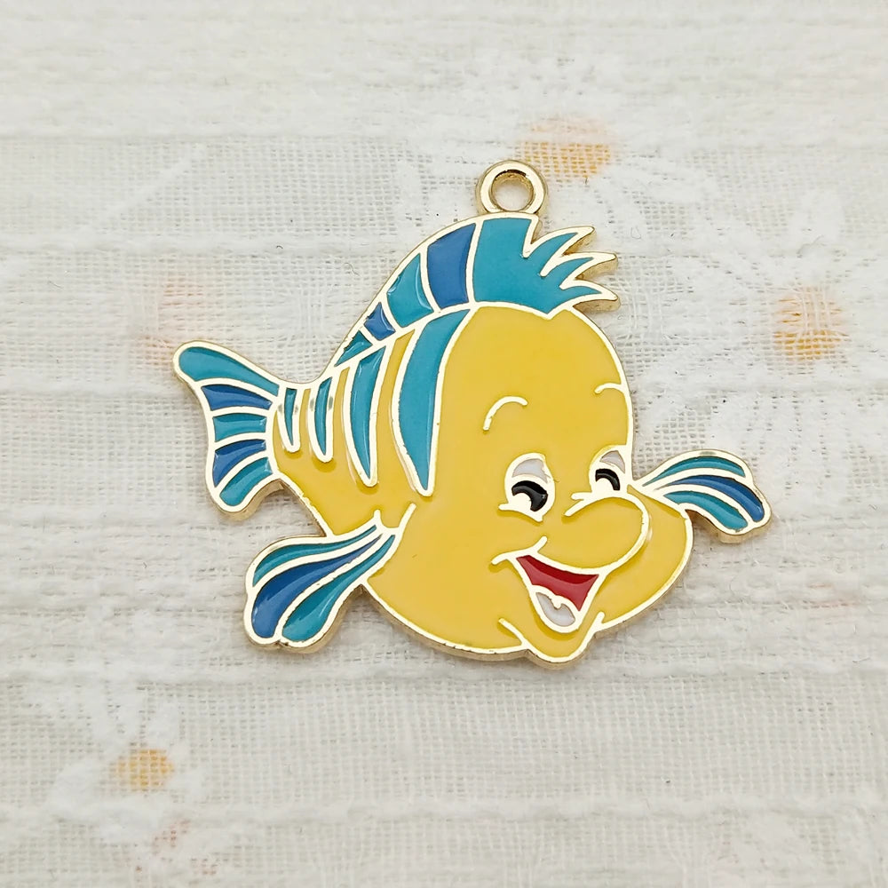 10pcs Gold Plated Mermaid Charms for Jewelry Making