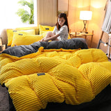 Winter Warm 3pcs Duvet Cover Set, Flano Fleece