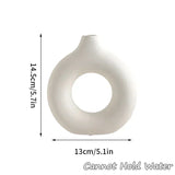 Imitation Ceramic Pure White Vase Donut Design  Clean Vanilla Store