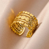 Gold Color Stainless Steel Rings for Women Men
