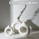 Imitation Ceramic Pure White Vase Donut Design  Clean Vanilla Store