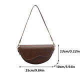 Women Vintage Solid Color Flap Saddle Bag Crossbody