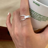 VENTFILLE 925 Sterling Silver Water Droplets Cross Ring