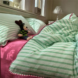 Ins Nordic Stripe Duvet Cover Set Minimalist Bedding