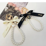 Imitation Pearl Bowknot Keychain Bag Charm Jewelry