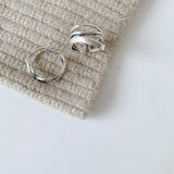 VENTFILLE 925 Sterling Silver Water Droplets Cross Ring