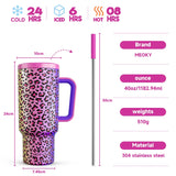 Meoky 40oz Tumbler with Straw, Insulated Car Mug