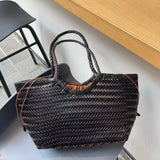 Genuine Leather Hand-Woven Vintage Tote Bag