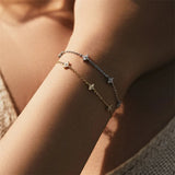 2024 New Crystal Flower Stainless Steel Bracelet Women