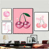 Trendy Watercolor Pink Bows Poster Art Decor  Clean Vanilla Store
