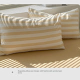 Washed Cotton Crepe Striped Quilt Set with Pillowcases 3-4