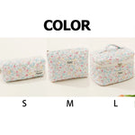 Cute Quilted Cotton Makeup Bag for Women  Clean Vanilla Store