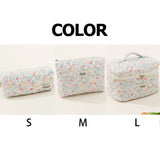 Cute Quilted Cotton Makeup Bag for Women  Clean Vanilla Store