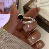 VENTFILLE 925 Sterling Silver Water Droplets Cross Ring