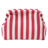 Striped Ruched Cloud Purse Summer Beach Clutch Bag
