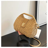 Woven Elegant Straw Woven Bag Solid Color Crossbody Bag