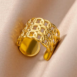 Gold Color Stainless Steel Rings for Women Men