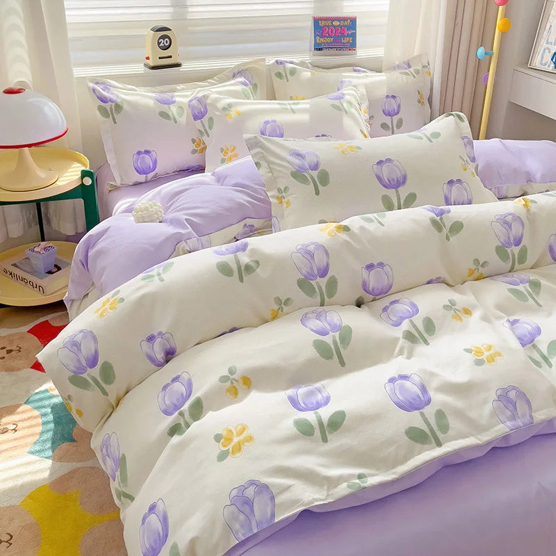 Fresh Style 100% Cotton Bedding Set 4pcs