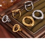 Gold Plated 316L Stainless Steel Big Ring for Women