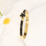 6 Colors Luxury Stainless Steel Flower Bangle