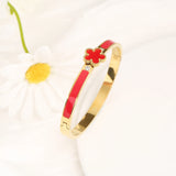 6 Colors Luxury Stainless Steel Flower Bangle