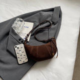 LEFTSIDE 2024 Retro Splicing Leather Shoulder Bag