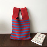 Designer Plaid Woven Shoulder Bag Tote Chic