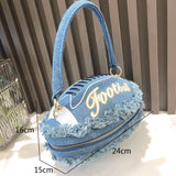 Luxury Designer Denim Ball Shape Evening Clutch Bag