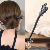 New Women Fashion Simple Black Wood Hairpin