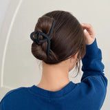 Elegant Black Geometric Hair Claw for Women