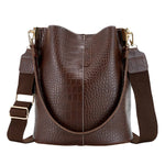 Large-Capacity Crocodile Pattern Leather Crossbody Bag  Clean Vanilla Store