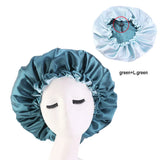 New Women Solid Reversible Satin Bonnet Cap
