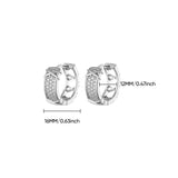 Gold Geometric Pave Zirconia Round Hoop Earrings