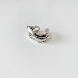 VENTFILLE 925 Sterling Silver Water Droplets Cross Ring