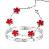 2pcs Sparkle Stainless Steel Bracelets for Women