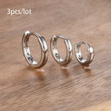 Fashion Stainless Steel Star Drop Earrings Set - 3 Piece