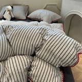 Ins Nordic Stripe Duvet Cover Set Minimalist Bedding
