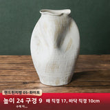 Retro Handmade Ceramic Flower Vase White Modern Minimalist Sle