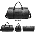 Geestock Large Capacity PU Suit Travel Bag With Pouch  Clean Vanilla Store