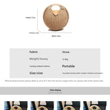 Casual Straw Woven Spherical Handbag for Women