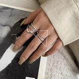 VENTFILLE 925 Sterling Silver Water Droplets Cross Ring
