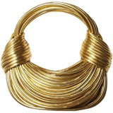 Gold Luxury Handwoven Hobo Evening Clutch Bag
