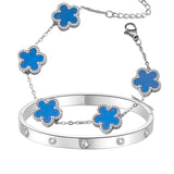 2pcs Sparkle Stainless Steel Bracelets for Women