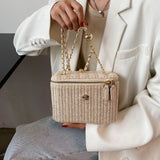 Mini Straw Bucket Crossbody Bag For Women 2021 Summer