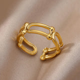 Gold Color Stainless Steel Rings for Women Men